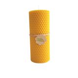 Hope&Need Balmumu Sütun Mumlar - Büyük Boy 1 Adet (14 cm x 5,8 cm)%100 Saf Arı Mum Ev Dekorasyonu için, Sağlıklı ve Doğal Petek, Elle Sarılmış Balmumu Mum, Kimyasal İçermez