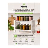 HopeWay Home 2 Katlı Baharatlık Rafı Tezgah Üstü Mutfak Düzenleyici Organizer Beyaz 23x16x16 cm