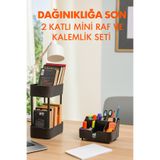 HopeWay Home 2’li Set Ofis, Çalışma masası, Banyo İçin Masaüstü Düzenleyici ve 2 Katlı Raf Organizer