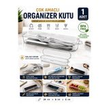 HopeWay Home Çok Amaçlı Organizer Kutu | Çatal Kaşık Bıçak Saklama Kutusu | Seyahat ve Piknik Taşıma Kutusu | Diş Fırçası Kutusu | BPA Free Şeffaf Saklama Kabı | 1 Adet
