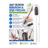 HopeWay Home Silikon Biberon ve Şişe Temizleme Fırçası BPA Free Uzun Saplı Bardak & Termos 360° Temizleyici