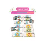 Hopiers Montessori Ahşap Eşleştirme Kartları - 1+ Yaş - Çocuklar İçin Eğitici - Öğretici Ve Güvenli Oyun Seti