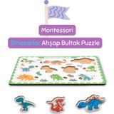 Hopiers Montessori Dinazorlar Ahşap Bultak Puzzle Seti - Eğitici - Öğretici Ve Güvenli Çocuk Oyuncağı