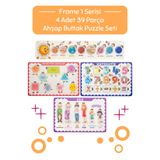 Hopiers Montessori Frame 1 Ahşap Bultak Puzzle Seti / Eğitici ve Zeka Geliştirici Oyuncak