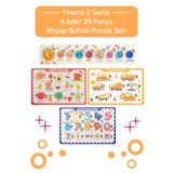 Hopiers Montessori Frame 2 Bultak Ahşap Puzzle Seti / Eğitici ve Zeka Geliştirici Oyuncak