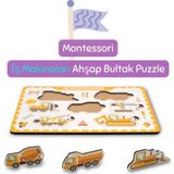 Hopiers Montessori Iş Makineleri Ahşap Bultak Puzzle Seti - Eğitici, Öğretici ve Güvenli Çocuk Oyuncağı
