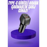 Hopinip 38W USB Type-C Girişli Oto Çakmaklık Araç Içi Hızlı Şarj Çakmaklık Şarj Aleti - Lisinya