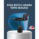 Hopinip Araç Içi 360° Ayarlanabilir Bardaklık Tepsisi Geniş Yüzeyli ve Telefon Standlı - Lisinya