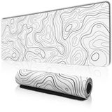 Hopipad Beyaz Büyük Oyun Mouse Pad, Masa için Dikişli Kenarları ile Masa Matı, Su Geçirmez Masa Pedi, Kaymaz Kauçuk Taban, 31,5 x 11,8 İnç Klavye Pedi Bilgisayar Paspası, Büyük XL Mousepad