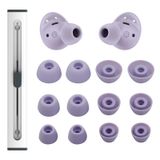 hopopower Samsung Galaxy Buds 2 Pro Kulaklıklar için 6 Çift Yedek Silikon Kulaklık Uçları, S/M/L 3 Boyutlu Kulak Uçları Tomurcukları Kanat Uçları Galaxy Buds 2 Pro ile Uyumlu Kılıf (Mor)