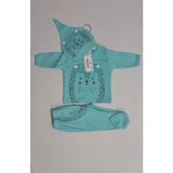 Hoppala Baby Özel Seri Kirpili 3 Parça Kız Bebek Hastane Çıkışı Zıbın Yeşil - 0 - 3 Ay - Bebek Yeşili
