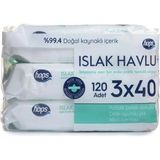 Hops Aloe Vera Islak Mendil 3X40 Adet (4 Adet)