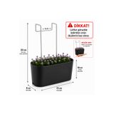 hopsepete Askılı Balkon Saksısı Paslanmaz Çelik Askılı Mini Çiçek Saksısı 15x10x6 cm Siyah