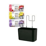 hopsepete Büzgülü Çöp Torbası 30 Adet (3 Rulo) 55x65 cm Limon Çilek Lavanta - Askılı Standlı