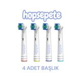 hopsepete Oral-B Braun Uyumlu Şarjlı Diş Fırçası Yedek Başlık 4 Adet – Standart Cleaning