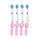 hopsepete Oral B Uyumlu Şarjlı Diş Fırçası Yedek Başlığı 4 Adet Pembe Renkli Koruma Kapağı Seti