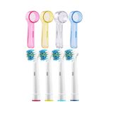 hopsepete Oral B Uyumlu Şarjlı Diş Fırçası Yedek Başlığı 4 Adet Ve Renkli Koruma Kapağı Seti