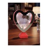 Horasan Hediyelik Kalpli Sihirli Ayna Sevgiliye Hediye Led Işıklı Kişiye Özel Fotoğraf Baskısı Yatak Odası Gece Lambası Kırmızı 19x23cm