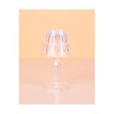 Horasan Ticaret Küçük Boy Kristal Elmas Led Masa Lambası Pilli Projeksiyon Mini Şeffaf Abajur 12 Cm Sarı 7 X 14