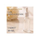 HORECA MARKET 30 ml Cam Damlalıklı Şişe – Boş Kozmetik Yağı ve Serum Şişesi