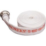 Horeks TS 9222 TS EN 14540 Belgeli 2 Parmak İçi Kauçuk 25 mt Beyaz Yangın Hortumu