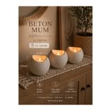 Horizon Home Beton mum yuvarlak model set