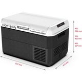 Horizon MCD50D DUAL, Manufactured By ICECO, 50 Lt 12/24v DC Çift Bölmeli, Bağımsız Sıcaklık Kontrollü, Tek Kapaklı, Kompresörlü Oto Buzdolabı - Gri - Siyah