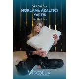 Horlama Azaltıcı Yastık - Horlama Önleyici Ortopedik Visco Yastık 55x40x12/10 Mavi