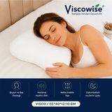 Horlama Azaltici Yastik Visco 55*40*12/10 cm Cantali - Beyaz