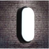 Horoz Aydos 20w Oval Siyah Led Nem Su Geçirmez Banyo Bahçe Modern Tavan Lambası Beyaz Işık Siyah
