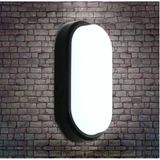 Horoz Aydos 20W Oval Siyah Led Tavan Ve Duvar Lambası | 6500K Beyaz Işık | Ip65 Su Ve Toz Geçirmez Banyo, Bahçe, Garaj Aydınlatma Armatürü