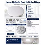 Horoz Belinda-36 36W Beyaz Işık 6400K Yuvarlak Sıva Üstü Led Glop Beyaz Kasa 3850Lm 36 Watt 220V Ip20 S. Ü.