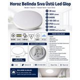 HOROZ Belinda-36 36w BEYAZ Işık 6400k Yuvarlak Sıva Üstü Led Glop Beyaz Kasa 3850lm 36 Watt 220V IP2