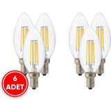 Horoz Candle 4W E14 Duy Filament LED Ampül Beyaz Işık ( 6 Adet ) - Yok