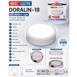 HOROZ Doralin-18 18w Yuvarlak BEYAZ 6400k Sıva Üstü Led Panel Spot Armatür Beyaz Plastik Kasa IP20 1