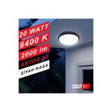 Horoz Elektrik ARTOS 20 SİYAH KASA 6400K 20 WATT BEYAZ IŞIK LED TAVAN-DUVAR ARMATÜR