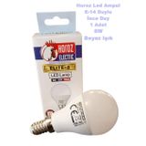 Horoz Elıte-8 İnce Duy E-14 8W Top Led Ampul Beyaz 6400K 220V 8 Watt 800Lm