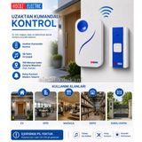 HOROZ Fuji-D BEYAZ Uzaktan Kumandalı Melodili Pilli Kapı Zili 4.5v Dc IP-20 (3xAA Pil Açık Alan 100M