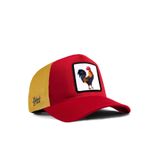 Horoz Logolu Kırmızı-Sarı Trucker Şapka