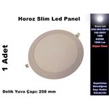 Horoz Slim-18 18W Beyaz Yuvarlak Led Panel Spot Beyaz Kasa 6400K Sıva Altı S.a. 220V Ip20