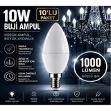 Horoz Ultra 10W E14 10'lu Paket Buji ve Mum LED Ampul Aydınlatma - 10 - 20 W - Beyaz