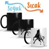Horse Tattoo 4 Preto Sihirli Porselen Kupa