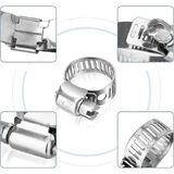 Hortum Boru Kelepçesi Ayarlı Galvaniz Kaplama Bahçe Hortum Bağlantı Aparatı Endüstriyel Otomotiv Boru Kelepçesi (10X16, 5) - Çok Renkli - Standart