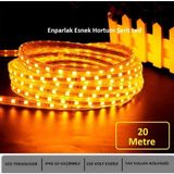 Hortum Esnek Şerit LED Amber Işık 220V Fış/1,2,3,4,5,7,10,15,20,25,30 Metre - 20 m