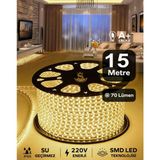 Hortum Esnek Serit LED Gün Isigi + 220V Fiş 1,2,3,4,5,10,15,20,25,50,100 Metre - 15 m - Gün Işığı