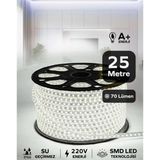 Hortum Esnek Serit LED Gün Isigi + 220V Fiş 1,2,3,4,5,10,15,20,25,50,100 Metre - 25 m - Beyaz