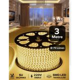 Hortum Esnek Serit LED Gün Isigi + 220V Fiş 1,2,3,4,5,10,15,20,25,50,100 Metre - 3 m - Gün Işığı