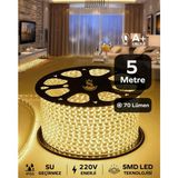 Hortum Esnek Serit LED Gün Isigi + 220V Fiş 1,2,3,4,5,10,15,20,25,50,100 Metre - 5 m - Gün Işığı