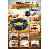Hortum Evi Akıllı Damla Sulama Seti 100M – Wifi Zamanlayıcı Dahil, 16MM 50CM Delikli Hortum, Bahçe Tarla Sera, Marul Çilek Soğan