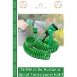 #Hortum Profesyonel Bahçe Bakımı Esnek Dayanıklı 15 Metre Su Hortumu Spiral Fonksiyonel Hafif